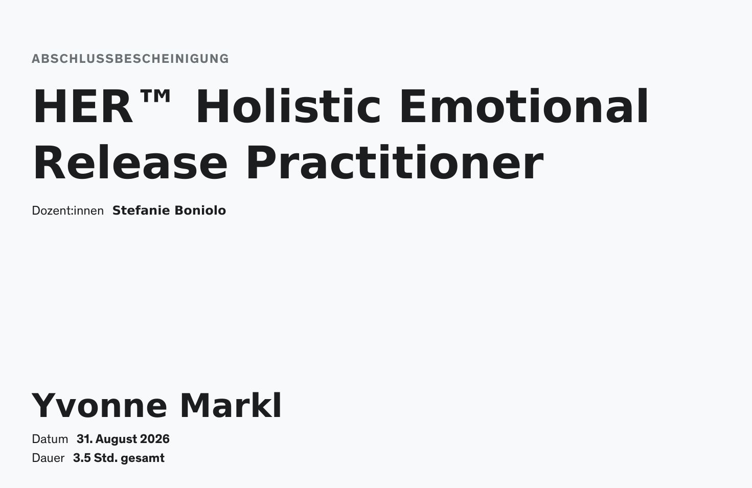Zertifikat Hypnose